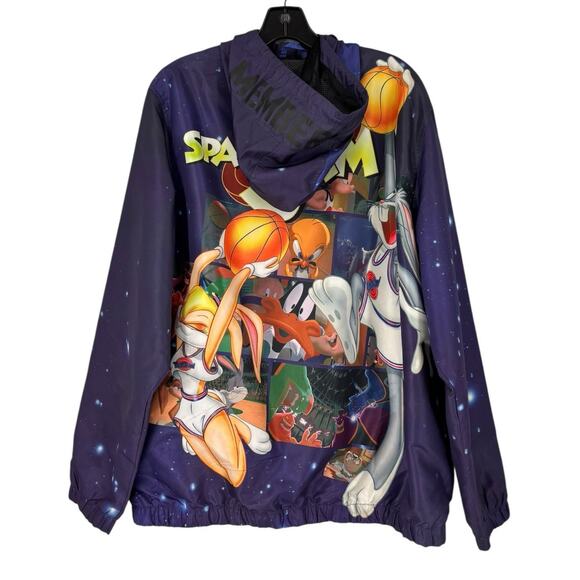 Members Only Space Jam Tune Squad Bugs Bunny Hooded Windbreaker Jacket Large - Picture 7 of 13